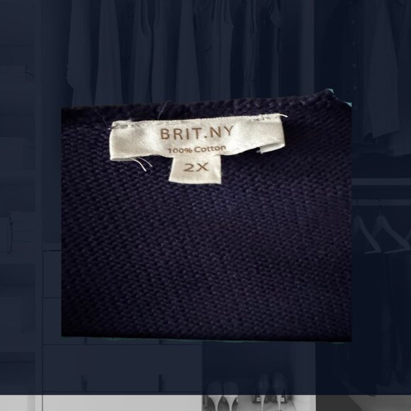 Brit NY for Target Blue Heavy Knit Sweater with Hood Size 2X - Picture 3 of 3